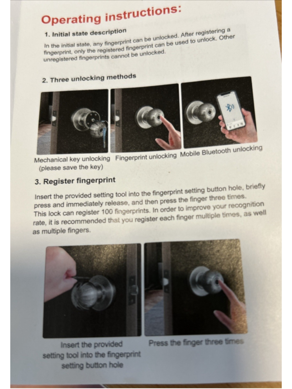 SOOWAY Intelligent Knob Lock Three Unlocking Methods Black - Picture 8 of 9
